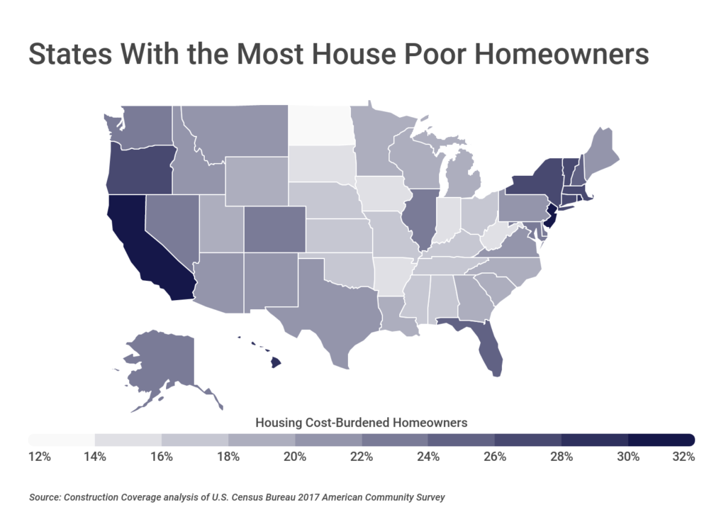States With the Most House Poor Homeowners