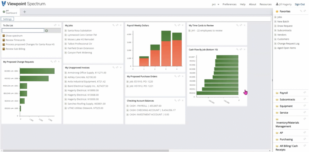 A screenshot of the Trimble Viewpoint Spectrum accounting user interface