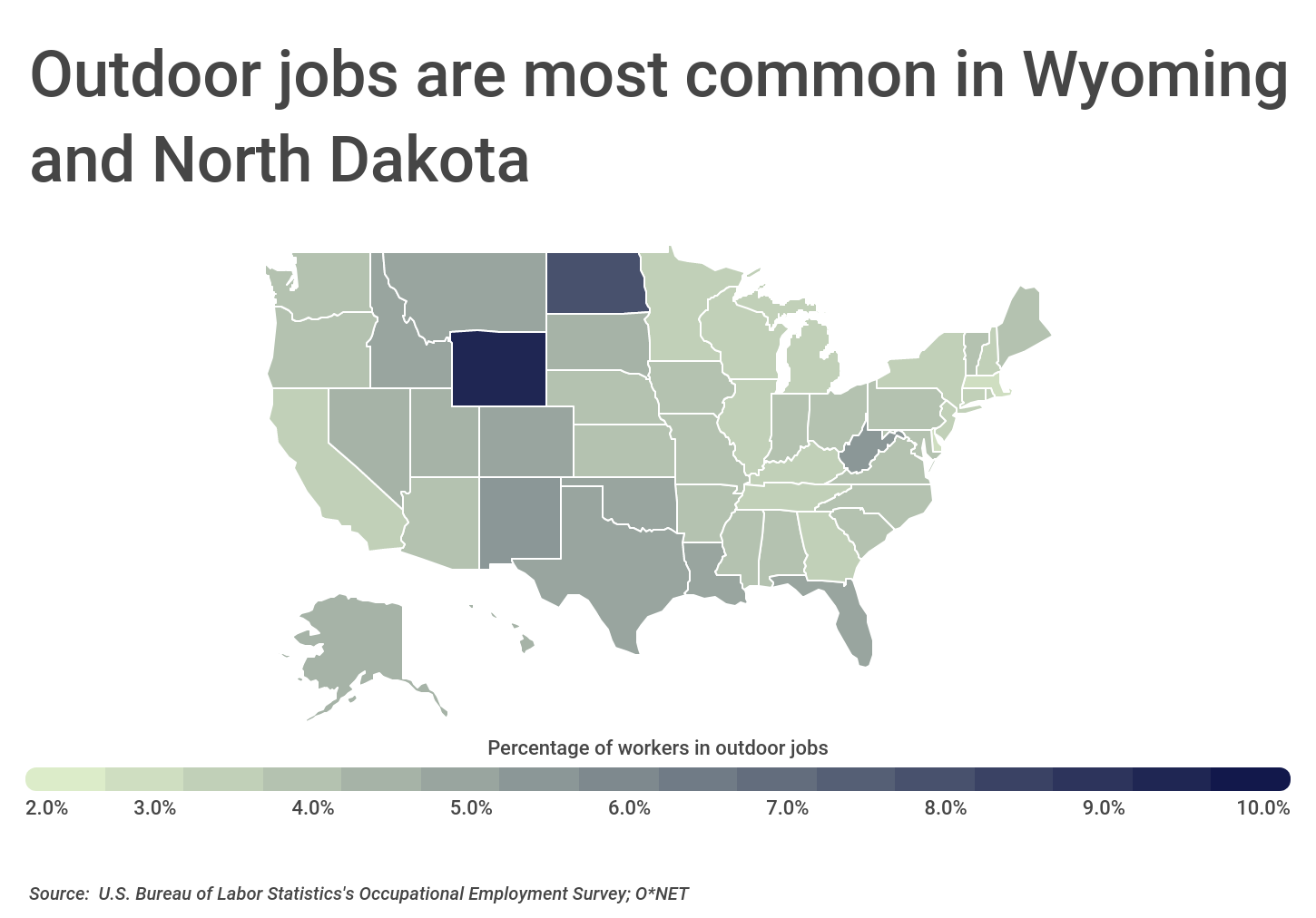 Chart2_Outdoor jobs are most common in Wyoming and North Dakota
