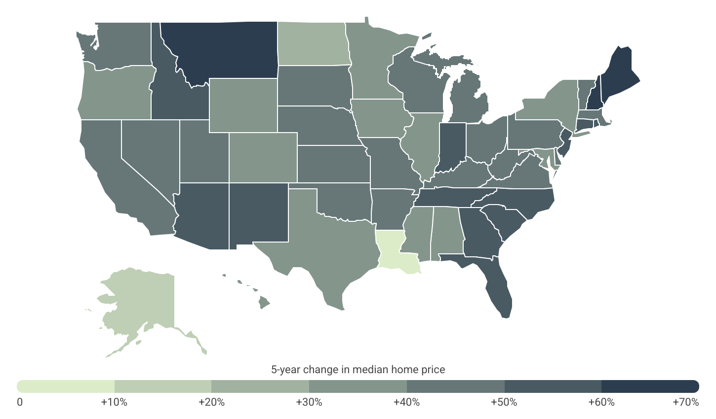 Home prices in the Mountain West, New England, and South Atlantic are growing the fastest