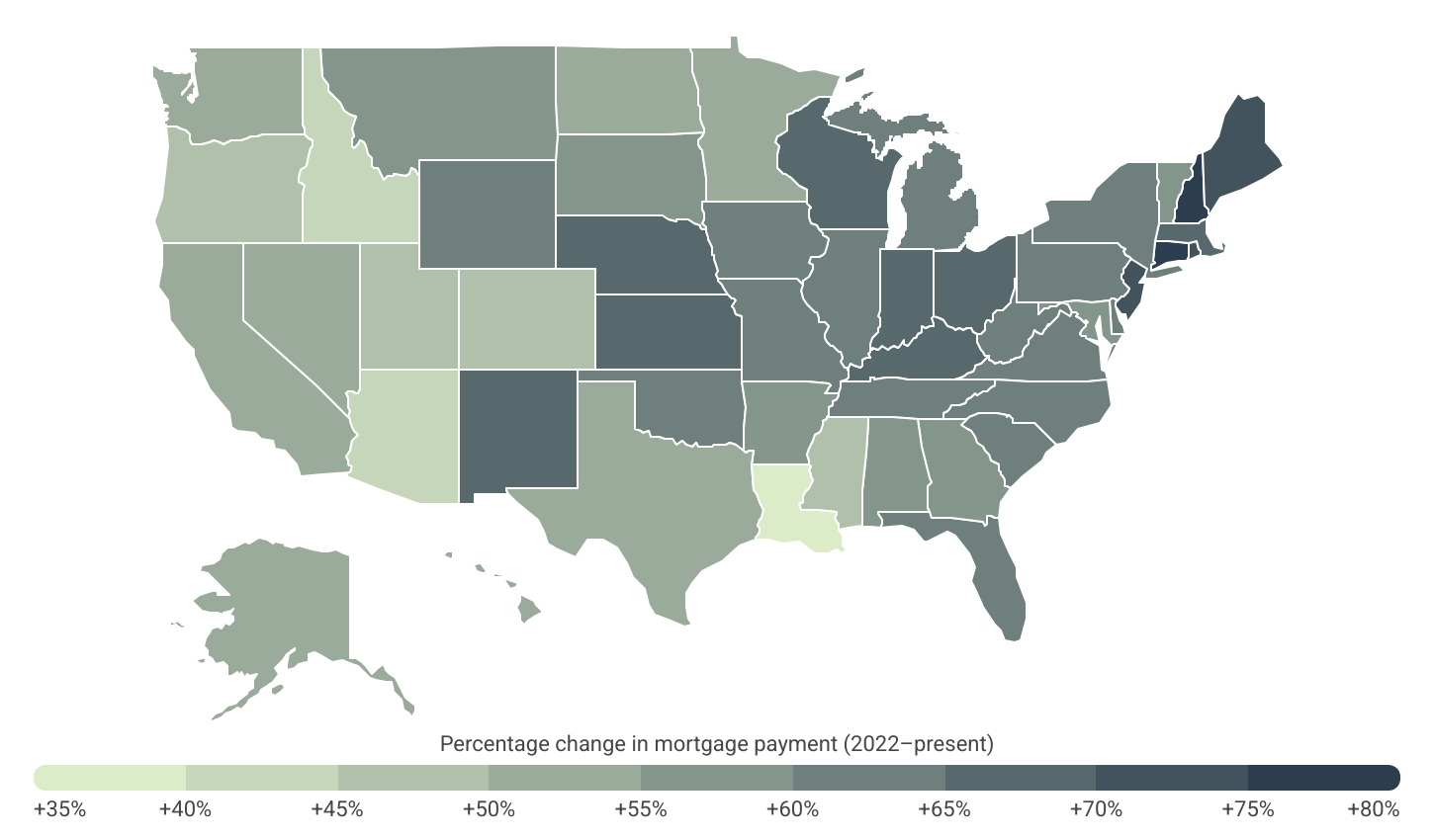 Homebuyers on the East Coast face some of the sharpest increases in mortgage payments