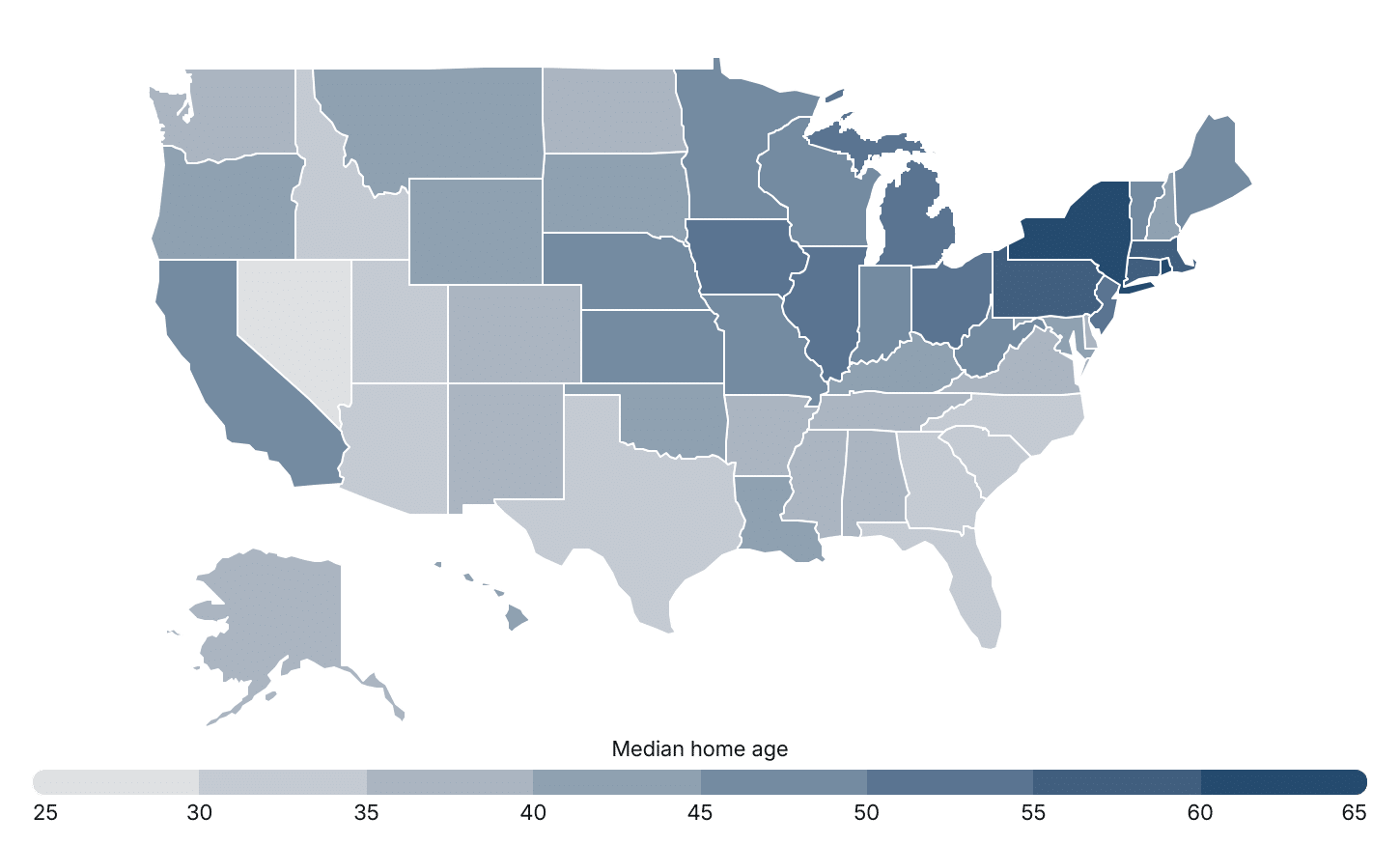 States in the Northeast and Midwest have the oldest housing stock in the nation