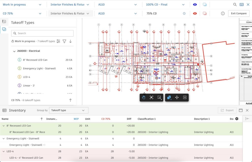 Autodesk Forma 2D Takeoff Interface Screenshot