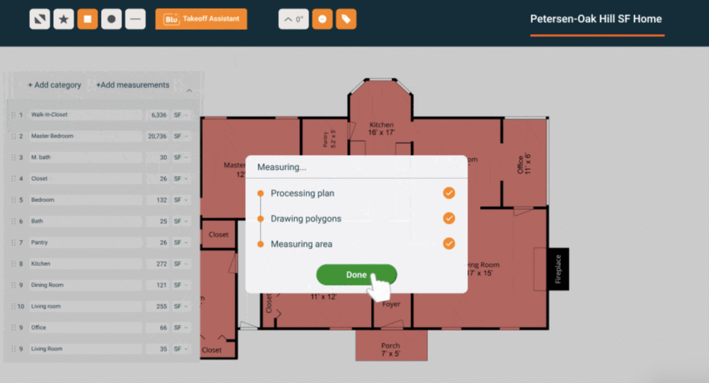 Buildxact Takeoff Assistant Feature Screenshot