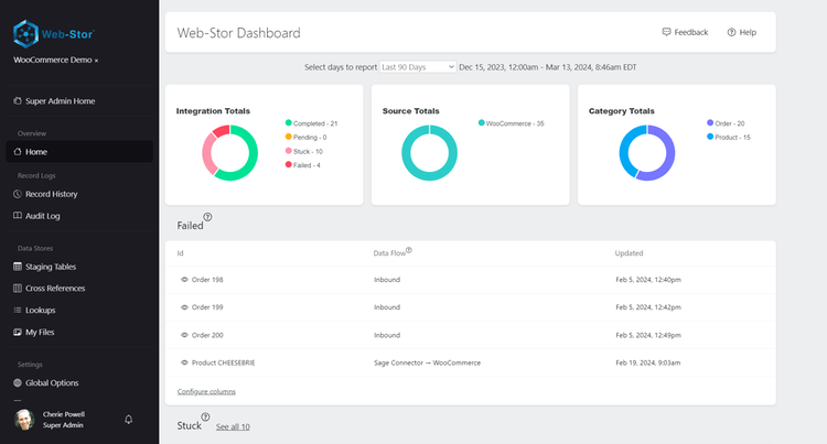 Sage eCommerce Integration Screenshot