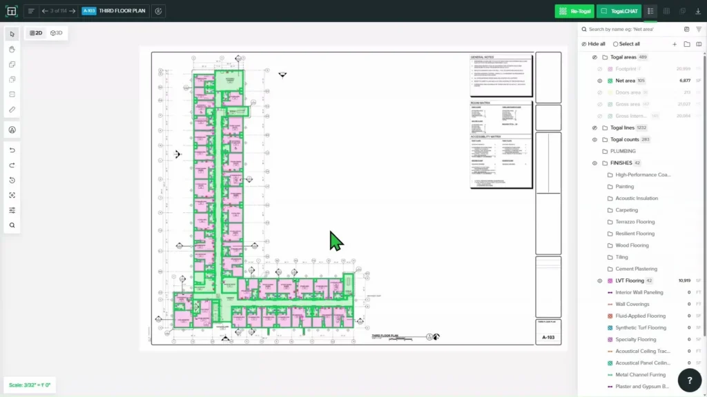 Togal.AI Takeoff Breakdowns Feature Screenshot