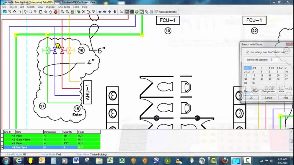 Trimble AutoBid Takeoff Interface Screenshot