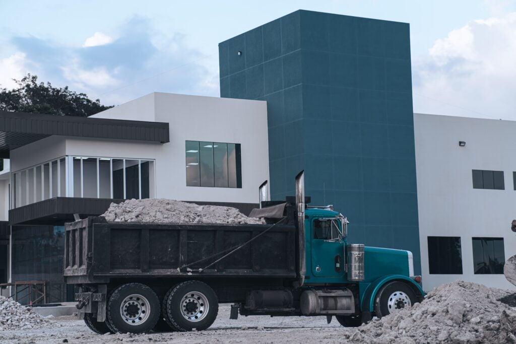 Truck loaded up to haul dirt from a job site